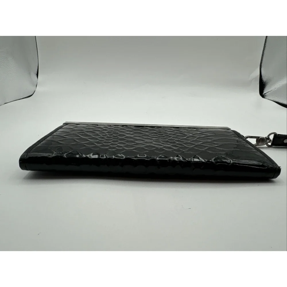 Fashion Elegant Black Faux‎ Leather Clutch Wristlet Cardholder Wallet